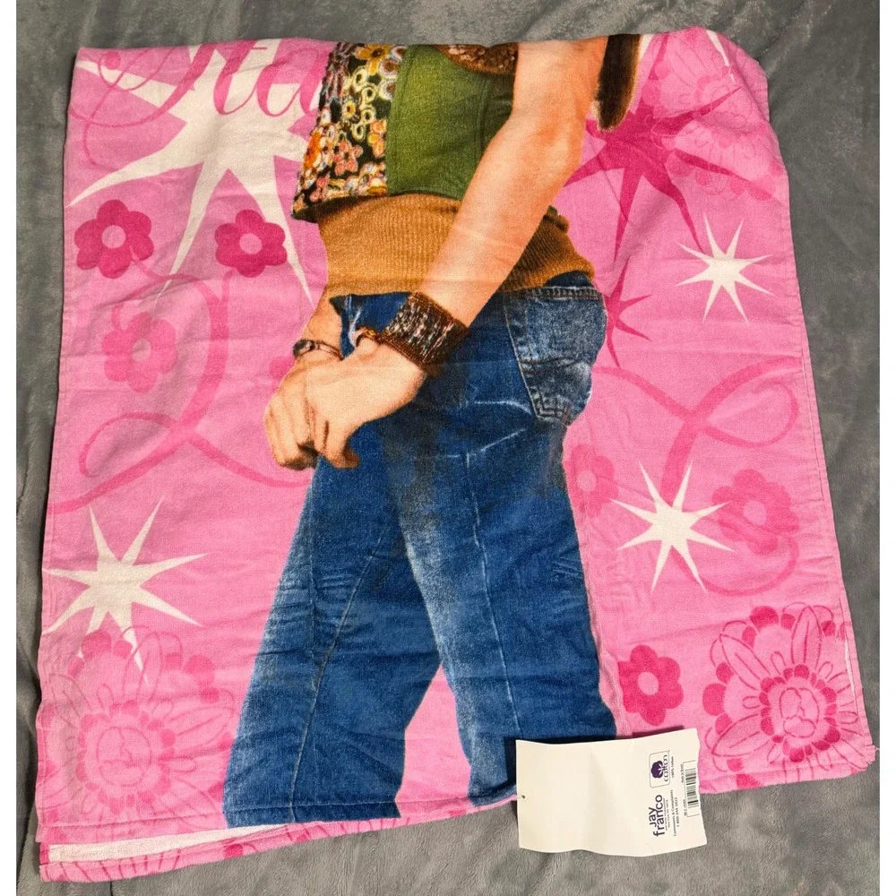 Disney Hannah Montana Secret Star Pink Velour Beach Towel 30x60 Jay Franco NWT